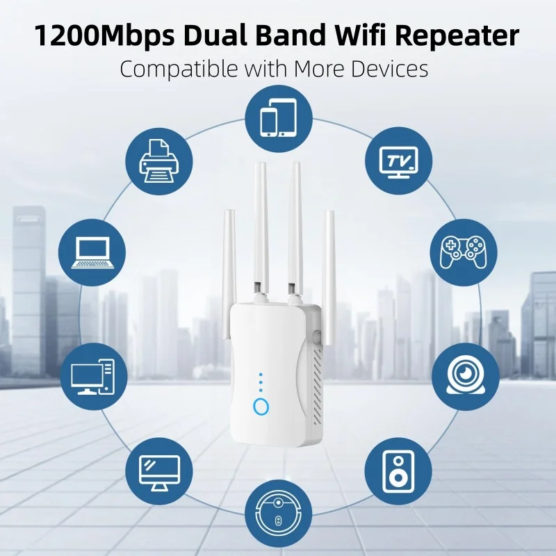 Home Improvement Hardware - 1200Mbps Dual Band WiFi Repeater Nirkabel