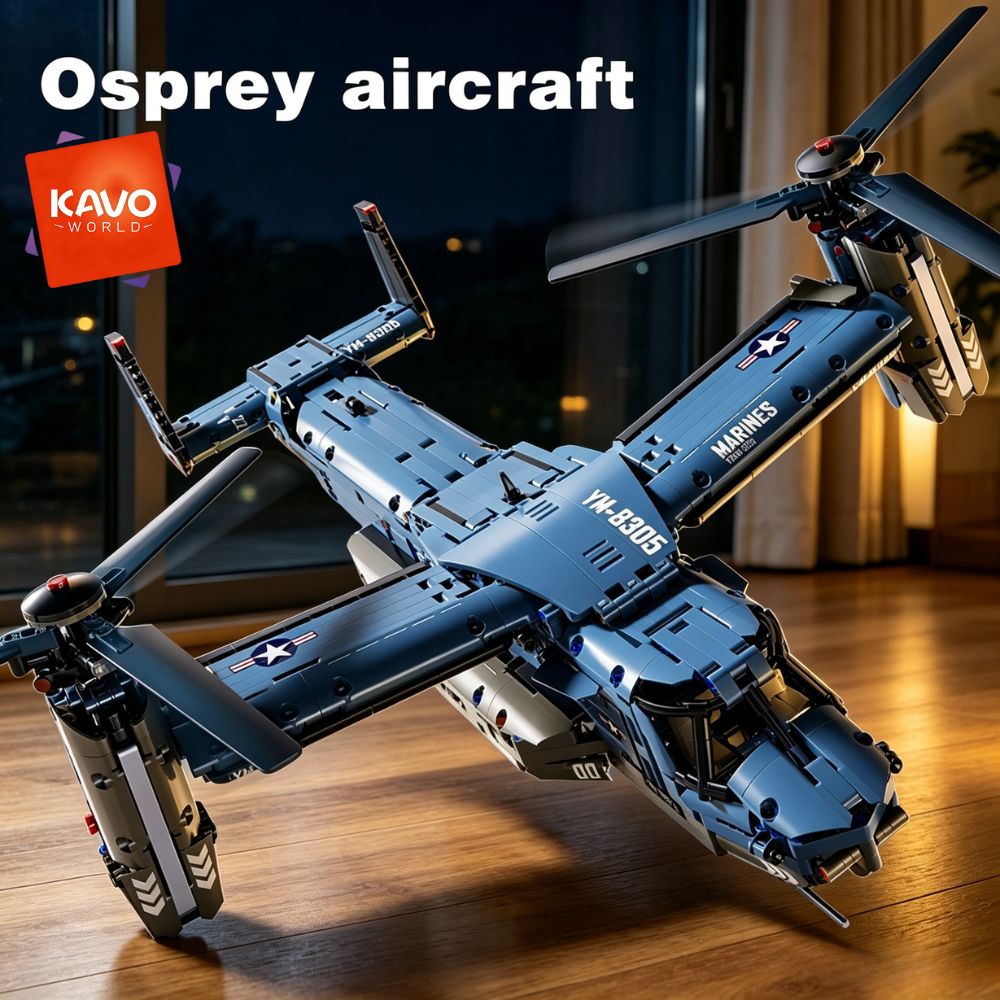 Home Improvement By - KAVOWORLD 1486PCS V-22 Osprey Tiltrotor Pesawat