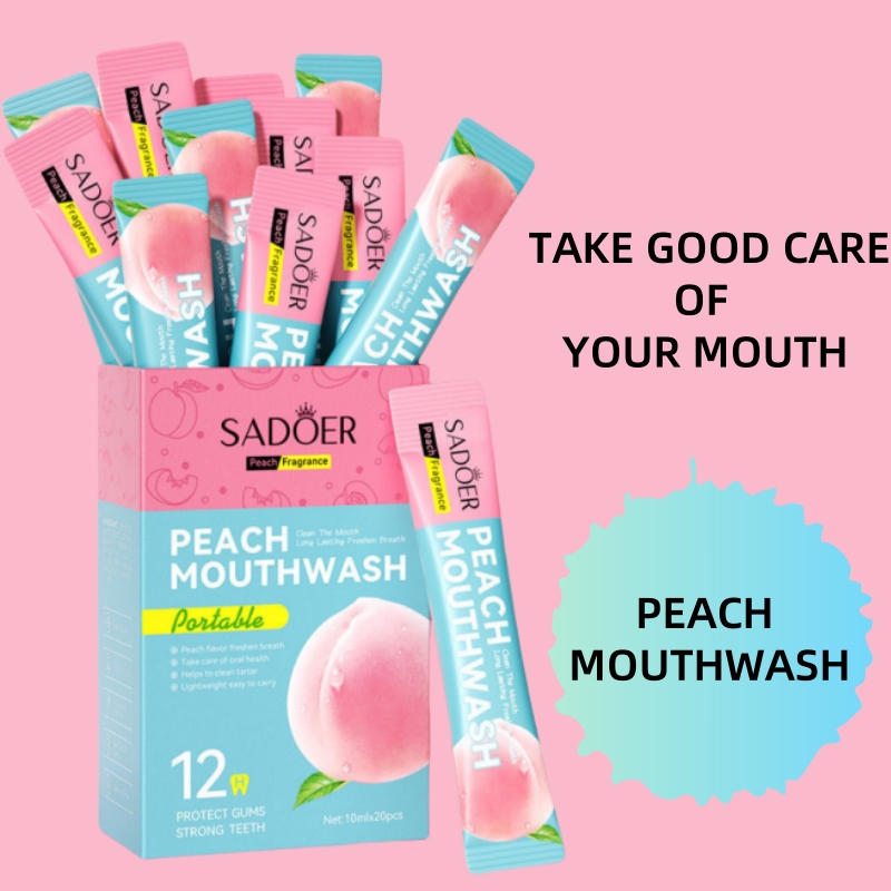 Home Improvement By - 10ml*20 Buah Sadoer Peach Mouthwash Kaya