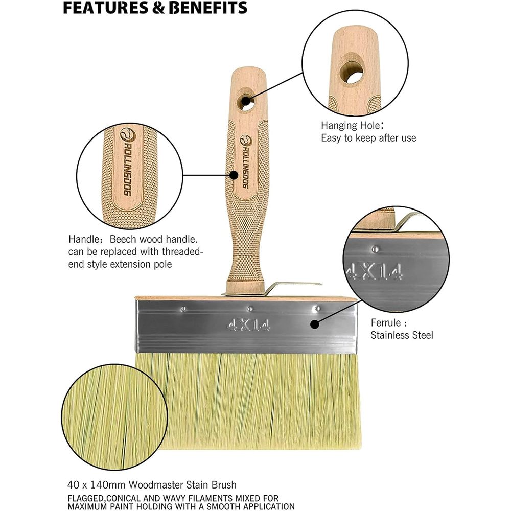 Kuas Cat Tembok Limewash Besar - Wood Stain Brush ulasan dan harga