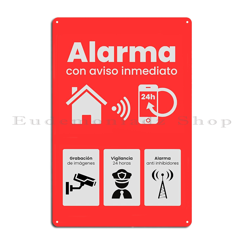Plakat Logam Sistem Alarm 24 J - Home Improvement Hardware ulasan dan harga