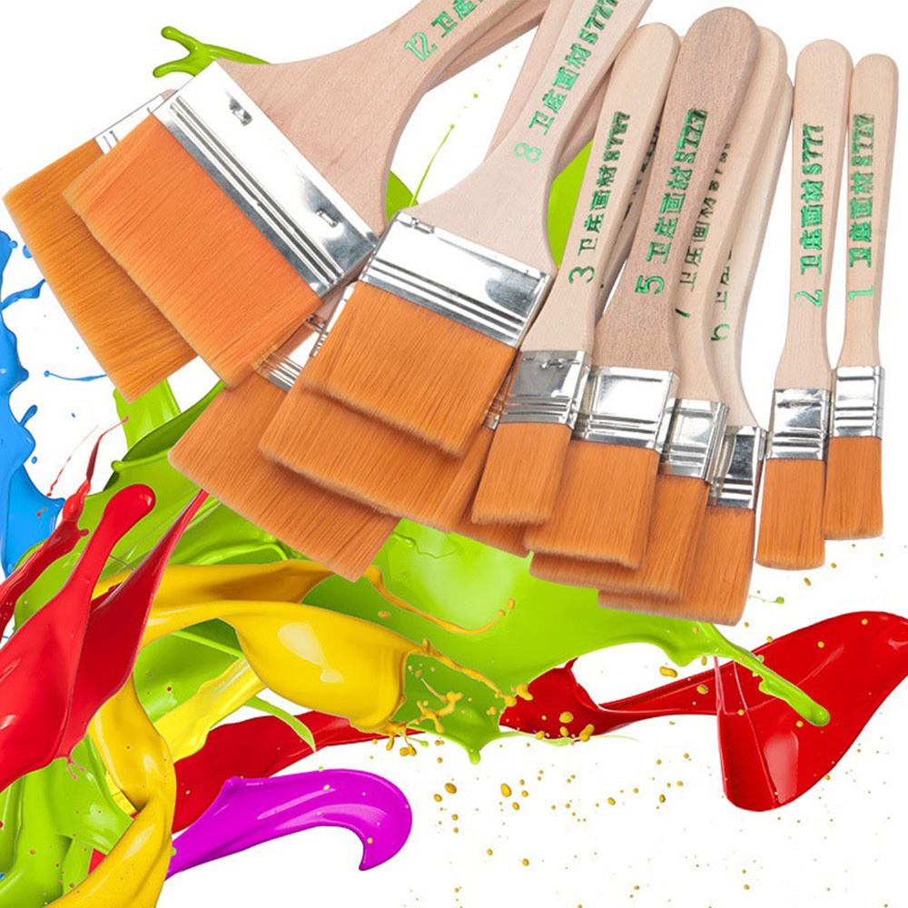 12 Buah Kuas Cat Nilon Kuas Ca - Wood Stain Brush ulasan dan harga