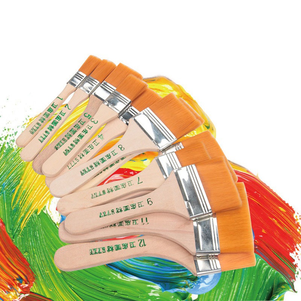 12 Buah Kuas Cat Nilon Kuas Ca - Wood Stain Brush ulasan dan harga